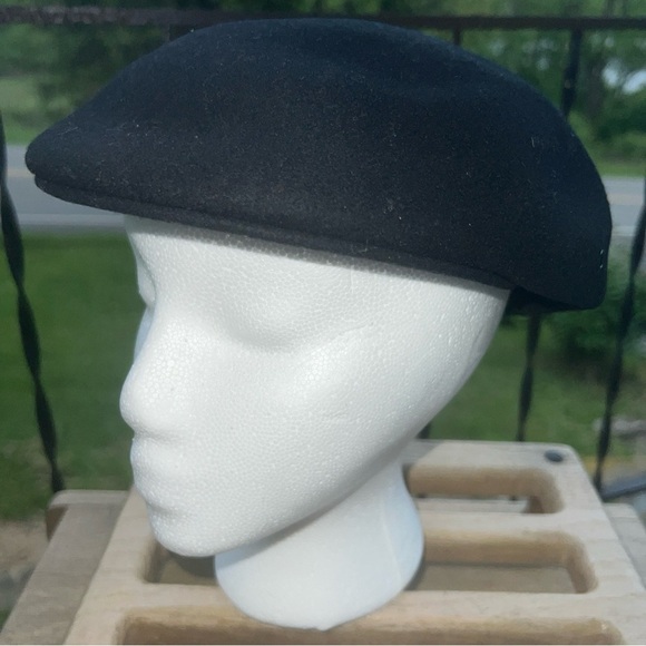 Royal Ascot Flat Cabbie Newsboy Black 100% Wool Hat Size Medium - Picture 2 of 6